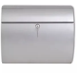 vidaXL Briefkasten Edelstahl 18/8 mit Zeitungsfach