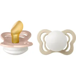 BIBS Couture Glow Natural Rubber Size 1: 0+ months Schnuller Blush / Vanilla 2 St.