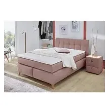 Boxspringbett rosa Feinstruktur Liegefläche B/L: ca. 140x200 cm - rosa
