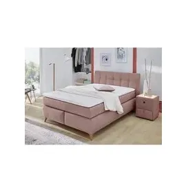 Boxspringbett rosa Feinstruktur Liegefläche B/L: ca. 140x200 cm - rosa