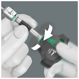 WERA 411 A RA Quergriff-Adapterschraubendreher mit Ratschenfunktion 1/4" x 45 mm Schwarz/grün
