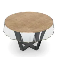 ANRO Tischdecke Transparent abwaschbar Durchsichtig Folie mit Saum in