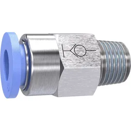 Riegler Gerade Steckverschraubung »Blaue Serie«, selbstabsper., R 1/8 a., 196.188-2