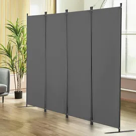 Vevor Raumteiler Trennwand 4-teiliger Paravent Stellwand, faltbarer Sichtschutz für Büro Schlafzimmer Esszimmer Arbeitszimmer Balkon, Raumtrenner freistehend (56 x 45 x 172,5 cm), Grau