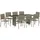 vidaXL Garten Essgruppe 9 pcs Grau Poly-Rattan