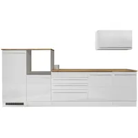Respekta Küchenblock Gabriel LBBERP320HWWC ohne E-Geräte 320 cm Weiß Hochglanz