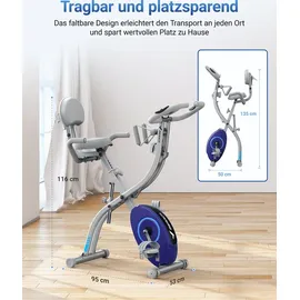 Merach 4-in-1 klappbarer Heimtrainer silber