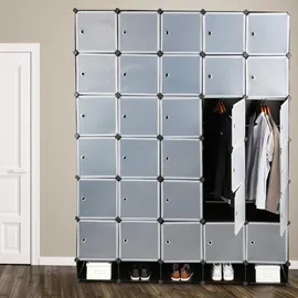 Relaxdays Kleiderschrank Stecksystem 180 x 46,5 x 234 cm schwarz