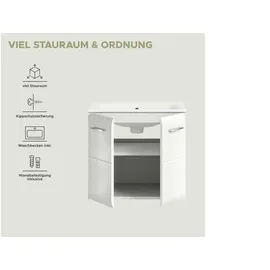 VCM Waschtischkombi Ice ca. 60 cm weiß