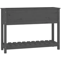 vidaXL Pflanzkübel mit Ablage 111,5 x 34 x 81 cm Grau