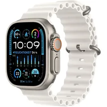 Apple Watch Ultra 2 GPS + Cellular 49 mm Titangehäuse natur, Ocean Armband weiß One Size