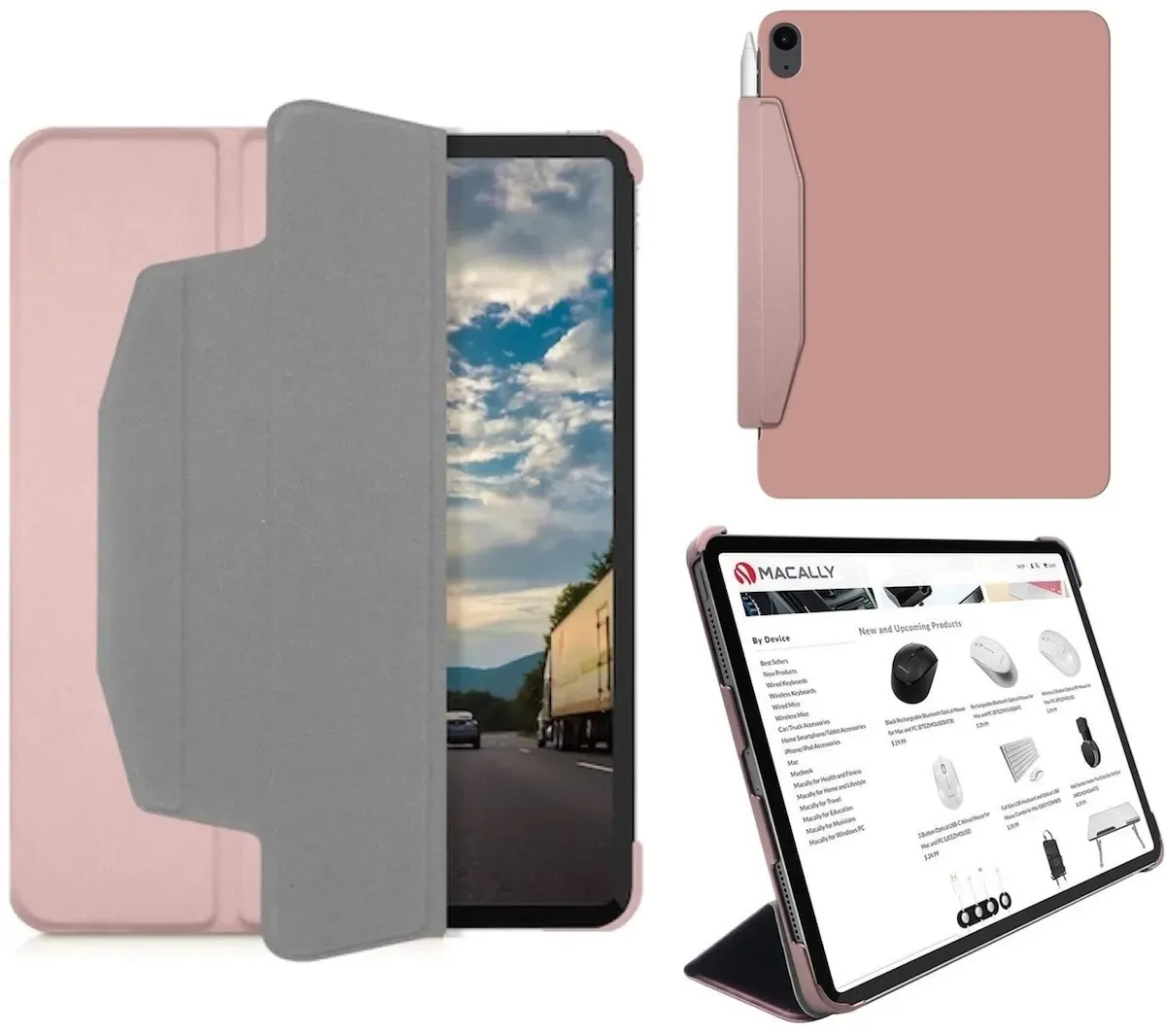 BookStand Case Rose für Apple iPad Air 7/Air 6/Air 5/Air 4