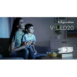 Krüger&Matz V-LED20 (Full HD+, 5000 lm, 1.4:1), Beamer, Grau