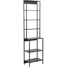 WELLTIME Badregal WELLTIME "Lodi", schwarz, B:51cm H:190cm T:30cm, Holzwerkstoff, Regale, Badregal, Hochregal mit Metallrahmen, 6 Böden - (B/T/H) 51/30/190 cm