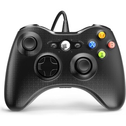 Haiaveng Controller für Xbox 360, PC Controller Gamepad Xbox-Controller (mit Kabel USB Controller für Xbox 360/Xbox 360 Slim/ PC) schwarz