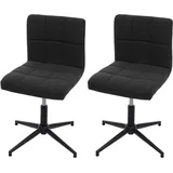 2er-set Esszimmerstuhl Cadiz Ii, Küchenstuhl, Höhenverstellbar Drehmechanismus Stoff/textil Dunkelgrau, Fuß Schwarz