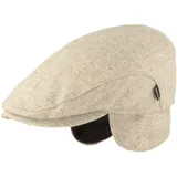 Herren Winter Schiebermütze mit Ohrenklappen Flatcap Schirmmütze 100% Wolle Mütze mit ausklappbarer Ohrenschutz Hautfreundlich & Bequem 57 - 57
