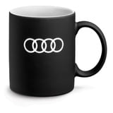 Audi 3291900500 Porzellan Becher, 350ml Kapazität, Schwarz