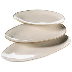 Platte Nottingham in Beige, 3-teilig