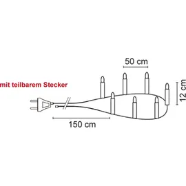 rotpfeil Weihnachtsbaumkette klar/elfenbein 30-flammig