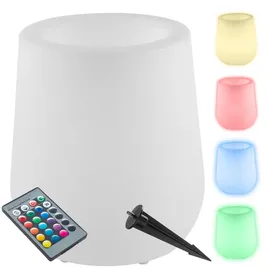 Tectake Luminous Courve Pot 38 x 44 cm Weiß