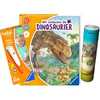 Ravensburger tiptoi ® Bücher Set | Wir entdecken die Dinosaurier + 00110 tiptoi Der Stift + Kinder Dino-Poster, ab 4 Jahre