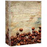 Banjado XXL Medizinschrank Abschliessbar 35x46x15cm Arzneischrank Weiß Aus Metall Mit Motiv Kaffeebohnen