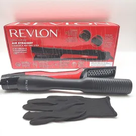 Revlon Glätteisen One-Step Air Straight Glättbürste, Warm, Schwarz, Rot