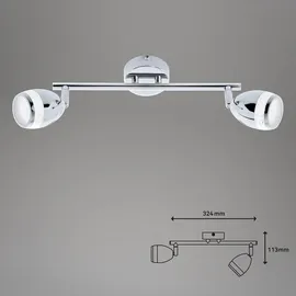 Brilo LED Deckenleuchte 2 Fl. dreh- & schwenkbar Chrom