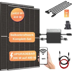 Balkonkraftwerk 410 W Solar Solaranlage Photovoltaik Solar Balkon Wechselrichter
