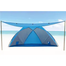 Strandmuschel EXPLORER "Strandmuschel mit Sonnendach", blau, Zelte, B/H/L: 120cm x 120cm x 270cm, B:120cm H:120cm L:270cm