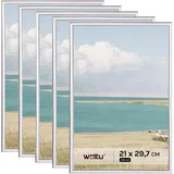 Woltu Bilderrahmen New Lifestyle Silber 21x29,7 cm 5er Set