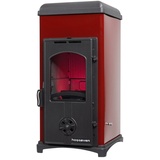 hosseven 9005 Burgunderrot– Eleganz und Effizienz in Einem, Leistung: 6,4 kW, Kaminofen, Schwedenofen,