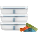 Zwilling Fresh & Save Vakuum Lunchboxenset, 3tlg, Größe L, Kunststoff, Blau-La Mer