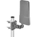 EMOS Außenantenne mit Verstärker für Fernempfang, VHF/UHF/DAB Outdoor TV Antenne für DVB-T/DVB-T2 Fernsehen, 0-80 km Reichweite, integrierter LTE-Sperrfilter, 4G-, 5G-Filter