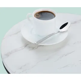 Relaxdays Satztisch, 2er Set, Beistelltisch rund & oval, Marmoroptik, Metallbeine, Wohnzimmer, Couchtisch, weiß/schwarz