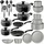 Tectake Topf-Set 39-tlg. Geschirrset aus Steingut