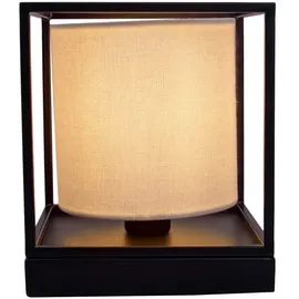 NÄVE Tischlampe Textil Weiß Schwarz