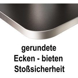 Kerkmann Prime anthrazit L-Form, 6-Fuß-Gestell silber 160,0 x 180,0 cm