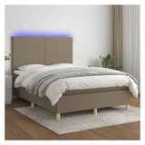vidaXL Boxspringbett 140 x 200 cm Taupe