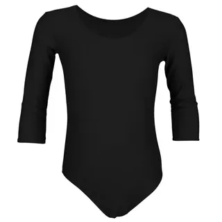 Aquarti Mädchen Body 3/4 Arm Ballett Trikot, Farbe: Schwarz, Größe: 152 - 152