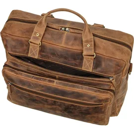 GREENBURRY Vintage Aktentasche Leder 43 cm Laptopfach braun