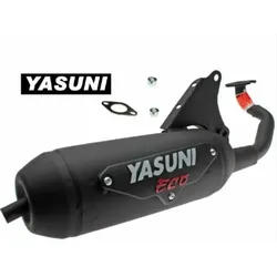 YASUNI Eco Auspuff - Stahl Schwarz, schwarz