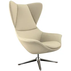 Ohrensessel FLEXLUX "Stilo Relaxsessel, TV-Sessel", beige (sandy beige), B:90cm H:115cm T:88cm, 100% Polyester, Sessel, Solitär, Stil-Ikone, drehbar, Fuß Aluminium