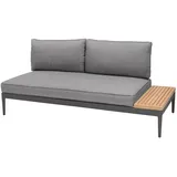 Outdoor Edge outdoor Gartenlounge Sitzbank TOPAZ, Grau - Aluminiumgestell - mit Kissen und Ablagefläche