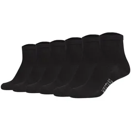 Mustang Casual Bio-Baumwolle Kurzsocken 6er Pack Schwarz 35-38