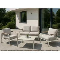 Mendler Aluminium-Gartenbank HWC-O11, Outdoor 2-Sitzer Sitzbank Sofa, Olefin Stoff