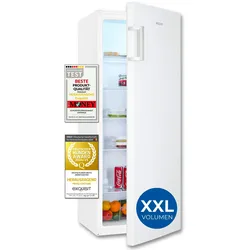 Exquisit Kühlschrank ohne Gefrierfach, 241 Liter, 5 Ablagen, Türanschlag wechselbar, Gemüsefach, Temperaturregelung, Handgriff, KS320-V-H-050D weiss