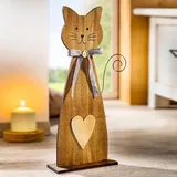 Dekofigur "Katze" aus Holz, 45cm