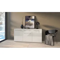 Kommode PLACES OF STYLE "Piano", beige (beige hochglanz), B:150cm H:84,6cm T:45,2cm, Spanplatte, Sideboards, UV lackiert, Soft-Close Funktion